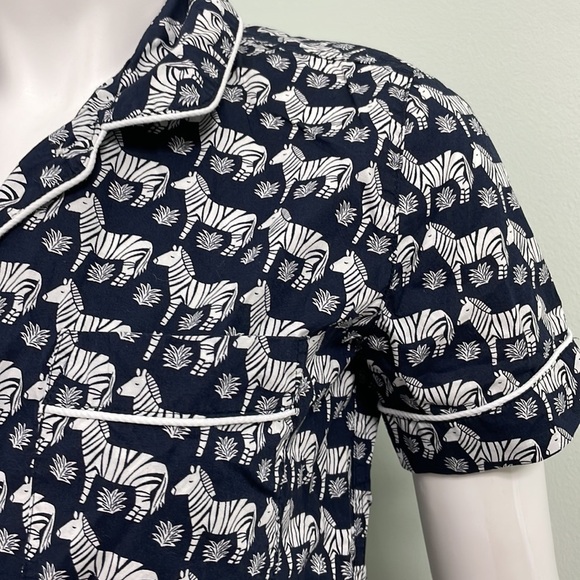 J. Crew Zebra 2 Piece Shorts Cotton Pajamas - Picture 4 of 8